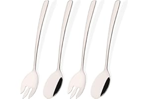 Uniturcky Salad Servers Set 18/8 Stainless Steel Serving Utensils Set for Parties Buffet, Include 2 Salad Spoon and 2 Salad F