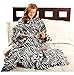 Snuggie Fleece Blanket with Sleeves Zebra