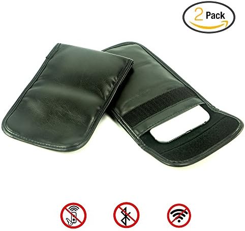 Kercan 2 X Car Key/Cell Phone Signal Blocker Case Signal Blocking Pouch Bag Healthy Phone Privacy Protection Security WIFI/GSM/LTE/NFC/RF Blocke For iphone Samsung