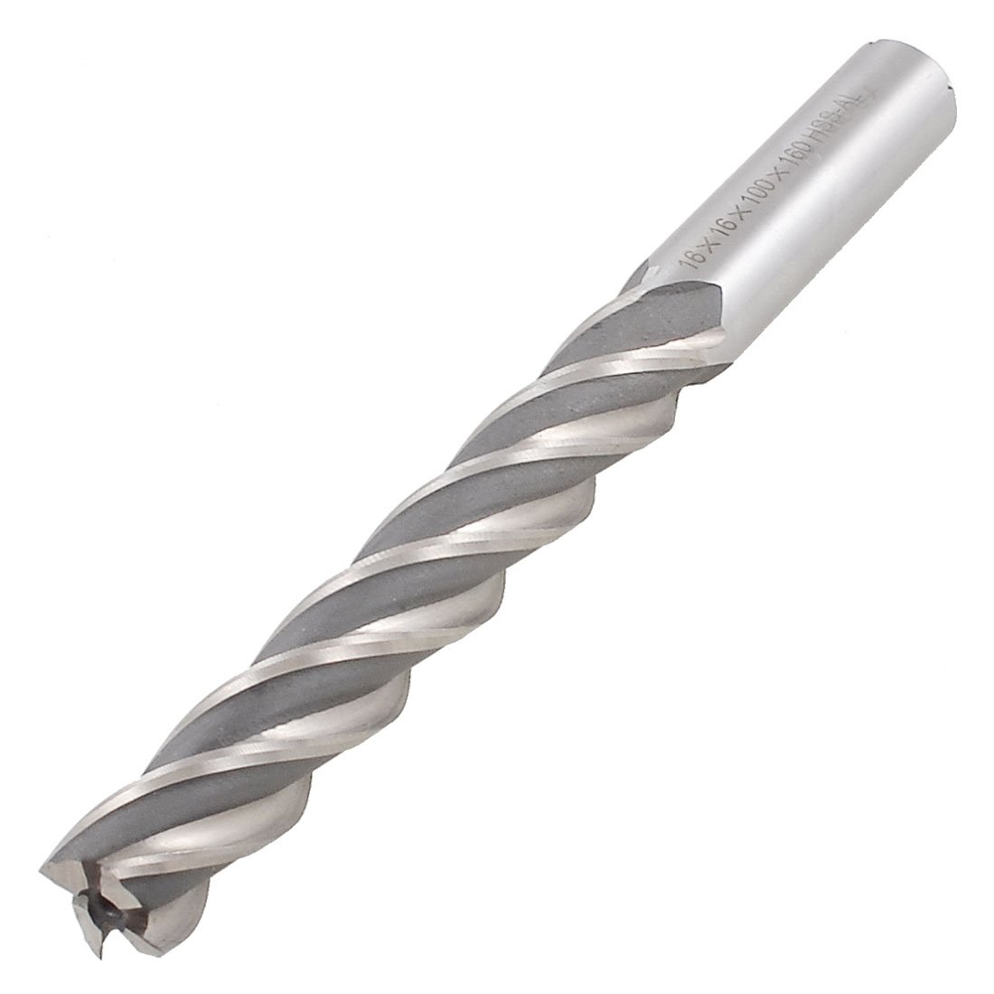 sourcingmap Milling Cutter Straight 4 Flutes End Mill 16mmx16mmx100mmx160mm