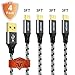3A Current Fast Heavy Duty Micro USB Cable [4 pack 3ft] Gray Metal Nylon Braided Durable Charger Cord Agvee Android Charging Cable for Samsung Galaxy S7 S6 S5 Note 5 J7, PS4 [Safe, In-case]