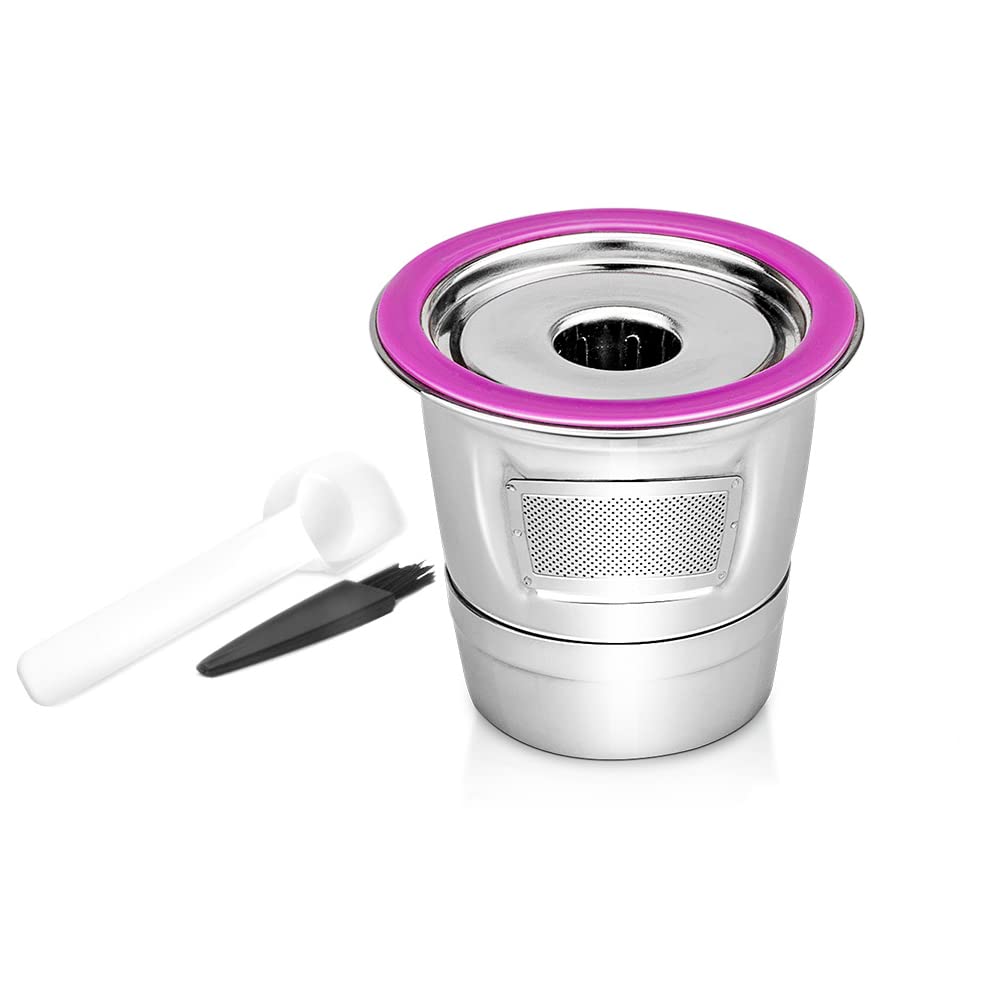 WANGCL Reusable K Cup Coffee Pod Metal Filter, Compatible with Keurig 1.0 2.0 K-Mini K-Slim K-Duo & Other K-Series and Select Models, with Brush and Spoon