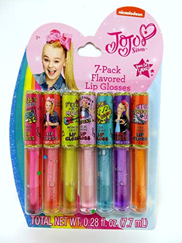 JoJo Siwa Lip Gloss 7 pack Flavored Lip Gloss Sparkle Lip Gloss