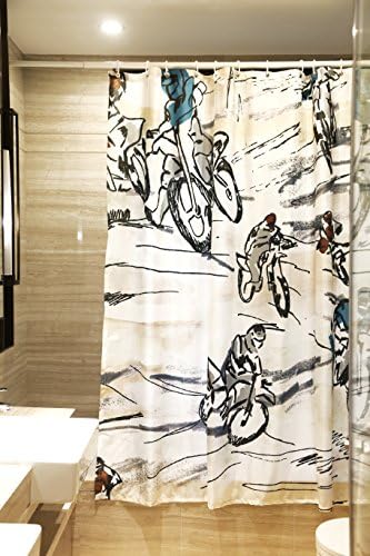 TILUXURY Bathroom Shower Curtain Waterproof and Mildewproof Polyester Fabric (72-by-72 inches) (SCA10, 72" x 72")