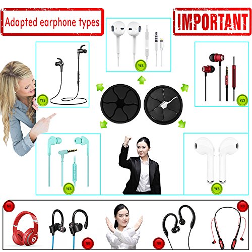 Tangle-Free Earbuds Holder Storage Case Portable Silicone Headphone Earphone Cable Compact Storage Cord Wrap Winder Headphones Keeper System Organizer (Black Red)