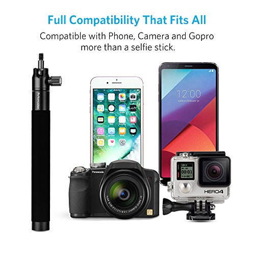 Moreslan Selfie Stick Tripod Stand with Bluetooth Remote Foldable Extendable Monopod for Gopro/Camera/iPhone 8/iPhone 8 Plus/iPhone X/iPhone 7/iPhone 7 Plus / Galaxy Note 8/S8/S8 Plus (Black)