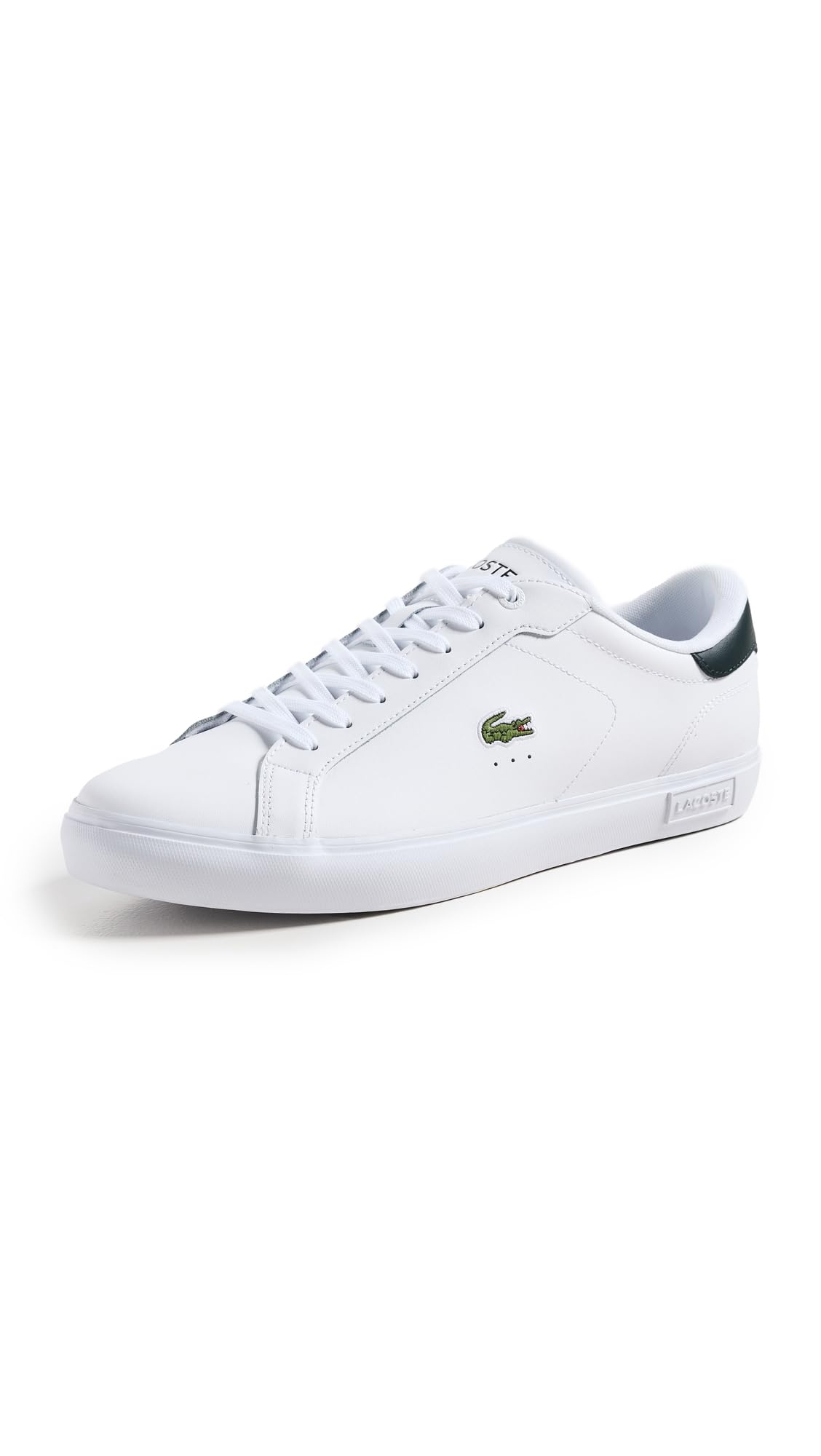 Photo 1 of Lacoste Men's Powercourt Leather Sneakers, White & Dark Green, 12