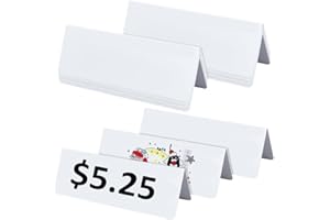 BENECREAT 20Pcs Dry Erase Name Tent Cards for Table, 7.9x2.8x2.4 Inch White Reusable Name Plate for Office Conference Meeting