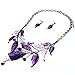 Moxeay Womens Vintage Crystal Rhinestone Leaves Bib Statement Collar Chain Necklace Earring Sets (Purple)