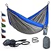Camping Hammock Portable Lightweight Parachute Single & Double Outdoor Premium Hammock with Tree Straps Up 650 lbs, Multifunctional Hammocks for Backpacking, Hiking, Travel, Beach, Yard