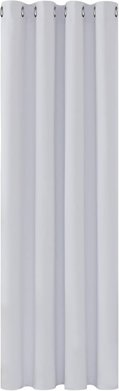 Deconovo Solid Energy Saving Thermal Curtain Eyelet 52x63 Silver Grey 1 Panel