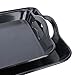 Fecihor Set of 2 Pieces Multi-Purpose Rectangular Waterproof Plastic Serving Tray with Wide Handle, Black 16.5'' x 11'' and 14.5'' x 9''