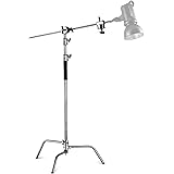 NEEWER Pro 100% Stainless Steel Heavy Duty C Stand with Boom Arm, Max Height 10.5ft/320cm Photography Light Stand with 4.2ft/