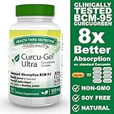 Curcu-Gel Ultra 650 mg BCM-95® (CURCUGREEN®) Enhanced Absorption Bio-Curcumin Complex (Soy-Free & Non-GMO) (500mg Total Curcuminoids with Essential Oils of Turmeric Rhizome) 180 Softgels
