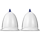 Healifty Chinese Cupping Therapy Set 2Pcs Vacuum Cup Pump Massage Suction Cups for Body Pain Relief and Relaxation 5.12 Inch Cupping Device