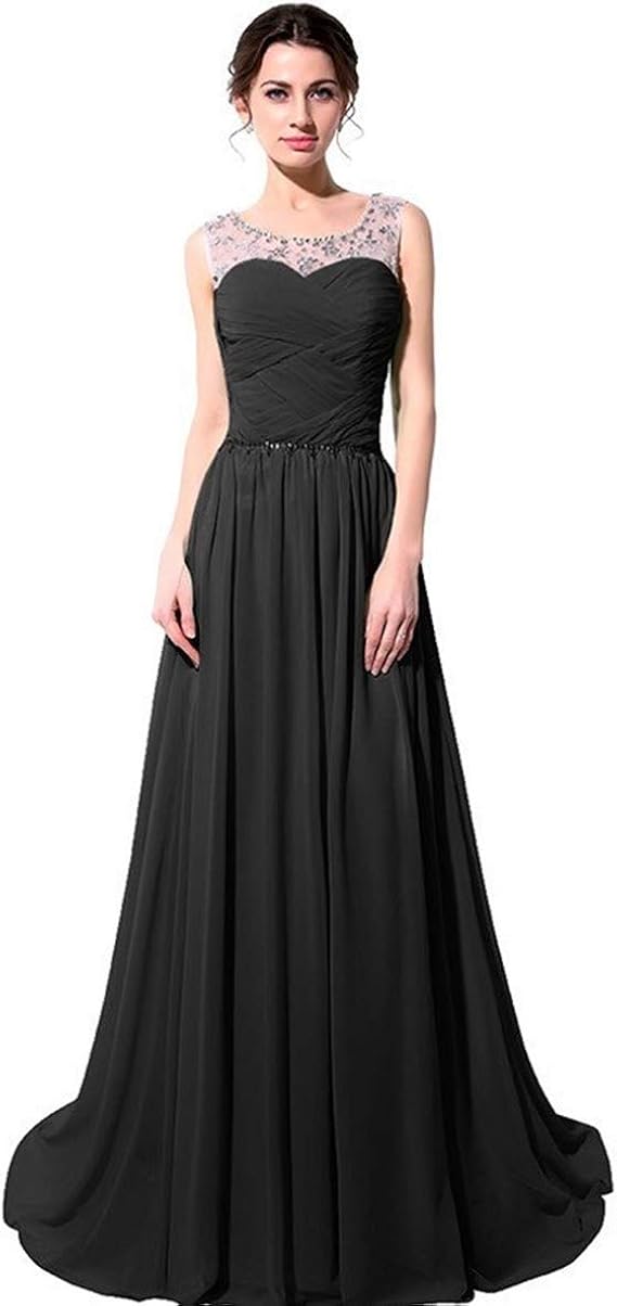 Amazon パーティードレス ワンピース 披露宴 演奏会 ロングドレス 二次会 レース シフォン ノースリーブ パーティードレス 通販