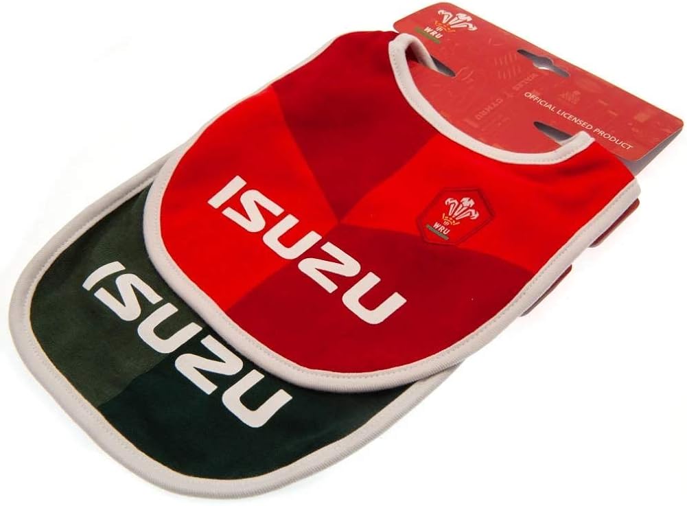 WRU Wales Rugby Baby 2 Pack Bibs, Red/Black - Image 5