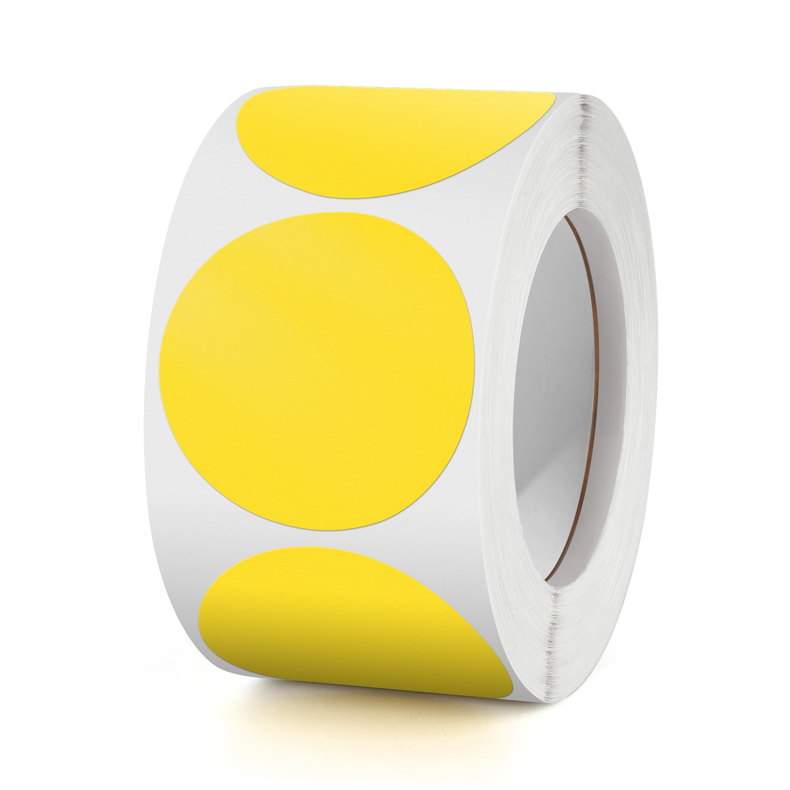 Round Stickers Yellow 38 mm Circle Labels Colour Coding Dot Vinyl Floor Sticker Waterproof Removable Roll of 500
