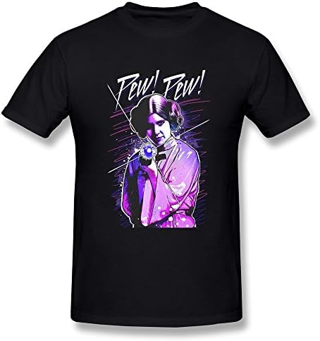 WAYNEY Custom Star Wars Princess Leia Pew Mens T Shirts Black XL
