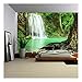 wall26 - Erawan Waterfall in Kanchanaburi, Thailand - Removable Wall Mural | Self-Adhesive Large Wallpaper - 100x144 inches