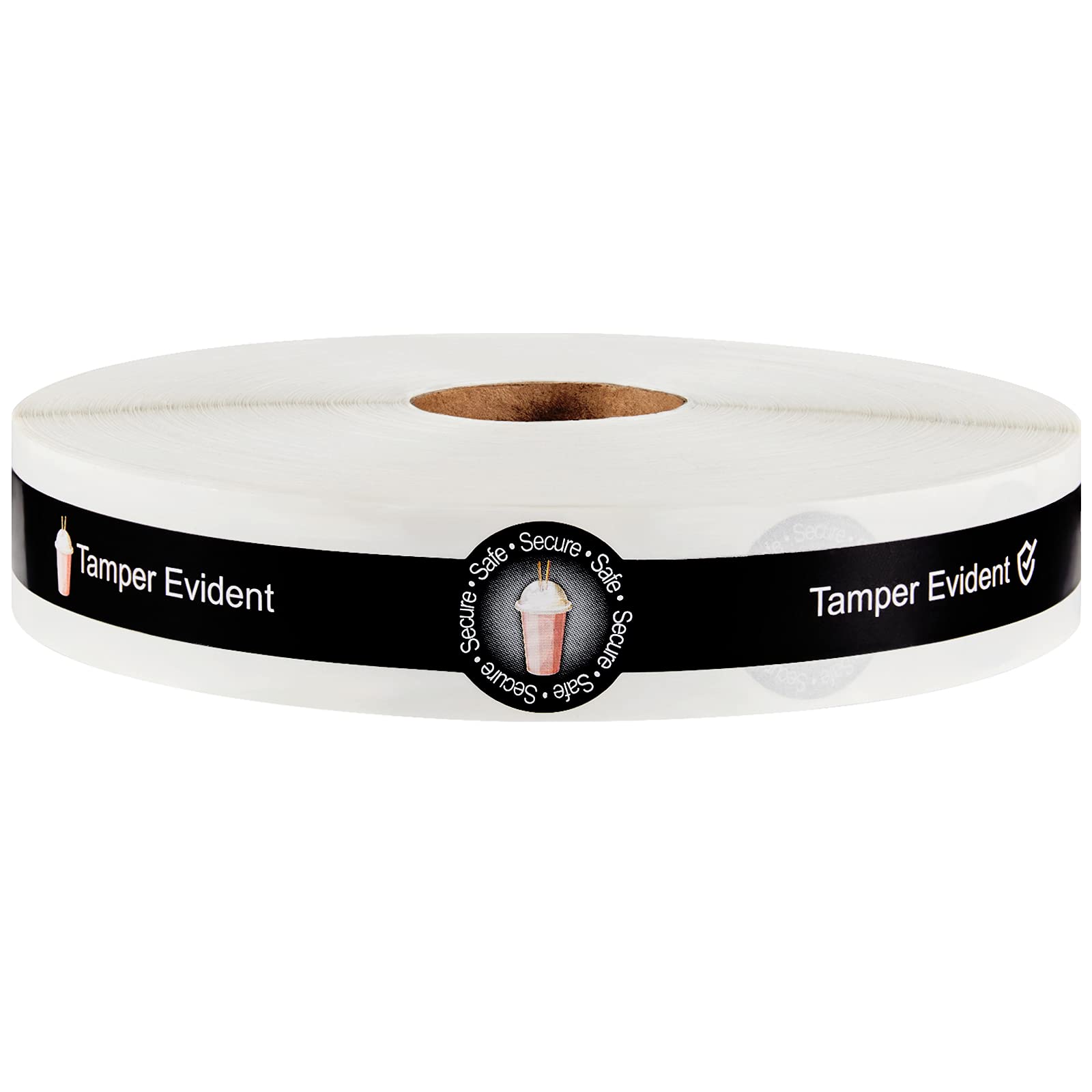 Photo 1 of Zonon 600 Pcs Safe Secure Tamper Evident Seals for Drink Lids, Food Delivery Stickers Sealed for Freshness Labels Drink Food Coffee Milk Tea Ice Cream Seal Stickers 600 Pieces Per Roll