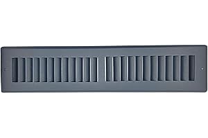 Sierra Grates 2"H x 10"W [Duct Opening] Toe Kick Vent Cover | 2x10 Cabinet Toe Kick Space Register Grille | Outer Dimensions: 4" X 12" | Grey