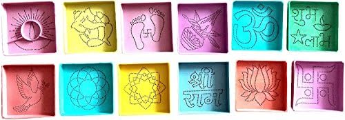 DivyaKala/ Plastic Powder Rangoli Stencil/ Home decor / powder rangoli/Small (DK10 , Set Of 12)