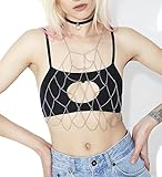 Boderier Women's Sexy Halterneck Mesh Body Chain Bralette Bikini Bra Necklaces Stomachers