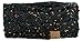 Funky Junque Women's Fleece Lined Head Wrap Headband Ear Warmer Cable Knit Scalloped Ear Warmers - 1 Confetti Oatmeal, 1 Solid Black (2 Pack)