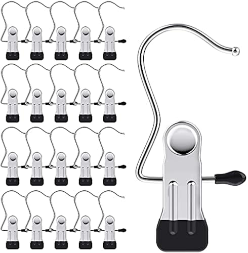 20 Pack Laundry Hook Boot Clips Hanger Clips Hold Hanging Clothes Pins  Hooks Portable Stainless Steel Home Travel Hangers Clips Closet Hangers in  Oman