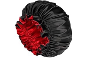 Fittia Silk Satin Bonnet for Sleeping, Silk Hair Wrap for Sleeping, Satin Hair Bonnet for Curly Hair, Claret
