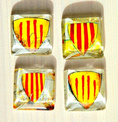 Square Catalonia Flag Snap Charm Noosa Style Snap Buttons Interchangeable Snap Jewelry Ginger Snap Popper Charm. Price For Unit