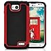 LG Optimus L90 Case, MagicMobile® [Dual Armor Series] Rugged Impact Resistant Case LG Optimus L90 Slim Cover Shockproof Silicone Skin Hard Plastic Shell [Red] Armor Protective Case for LG Optimus L90