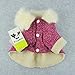 Fitwarm Elegant Pink Floral Faux Furred Dog Coats Pet Clothes Winter Dresses, Medium