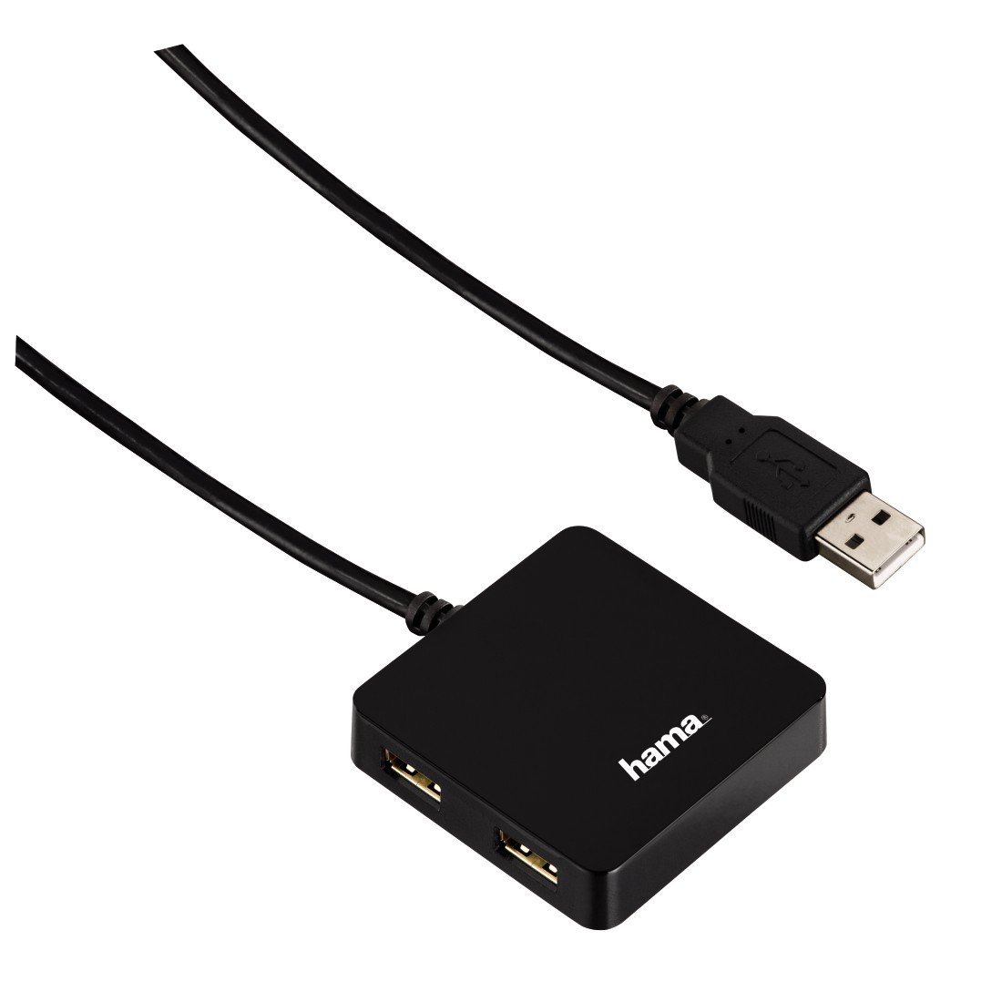 Hama Multiquad 1:4 Bus Powered USB Port 2.0 Hub for Notebook/PC Computer/MacBook/iMac - Black