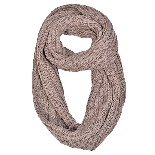 HUE21 Women's Cozy Winter Knit Infinity Scarf One Size Taupe