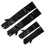 Satin Gloves, Audrey Hepburn Breakfast at Tiffany's, Black, avail in Two Lengths