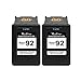 Valuetoner Remanufactured Ink Cartridge Replacement for 92 C9512FN C9362WN (2 Black) Compatible with Deskjet 5440 Photo, PSC 1510 1510xi 1507, Photosmart 7850 C3135 Printer