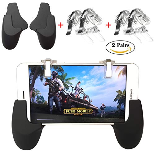 [4 Triggers+1 Gamepad] PUBG Mobile Controller, Mobile Game Controller Cellphone Game Trigger Sensitive Shoot Aim Keys L1R1 Mobile Trigger for PUBG/Fortnite/Knives Out/Rules of Survival Gift for Kids