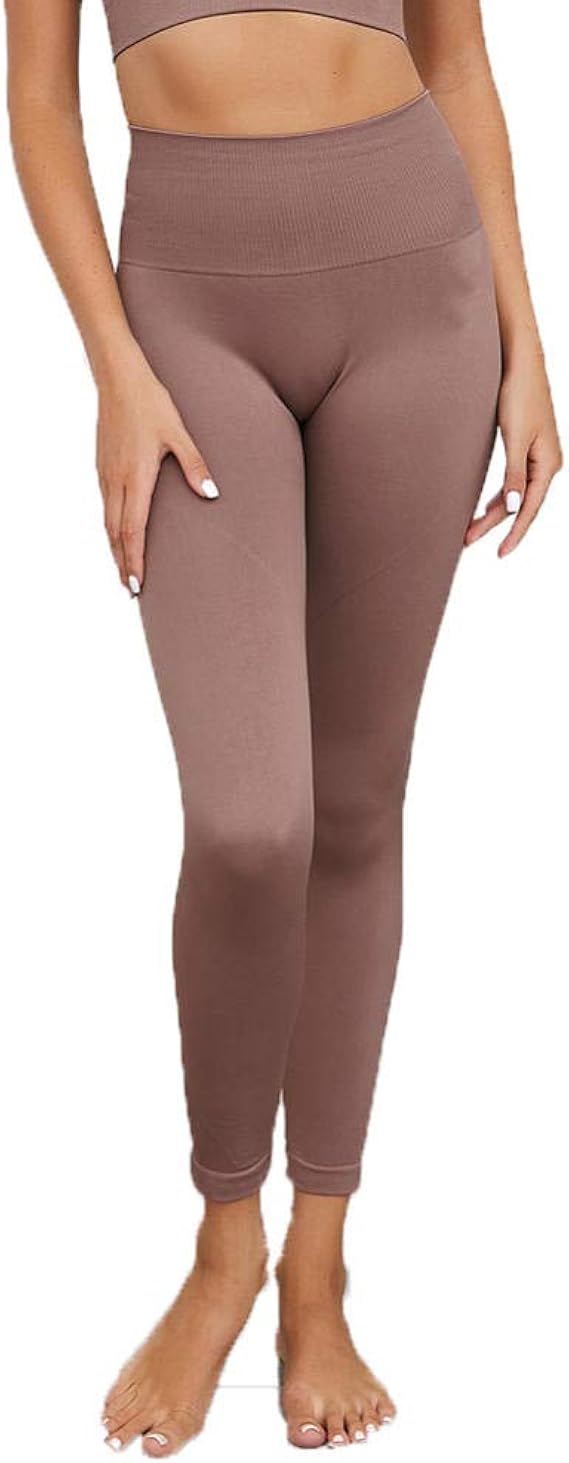 PLT Pantalon De Yoga Évasé Bleu Acier Sans Coutures À Taille En V