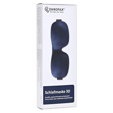 Ohropax Schlafmaske 3D in Blau - Komfortable Augenmaske zum Schlafen - weich geschäumt und hautfreundlich