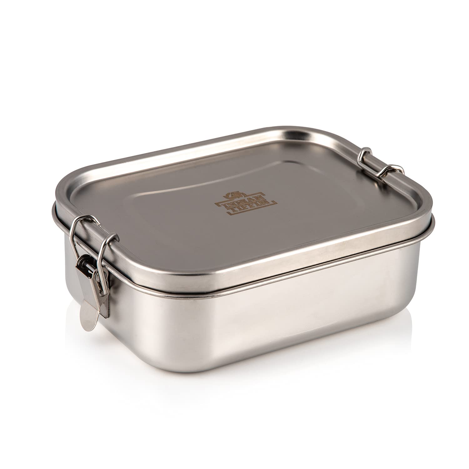 Indian-Tiffin Stainless Steel Large Single Layer Rectangular Lunchbox (Medium)