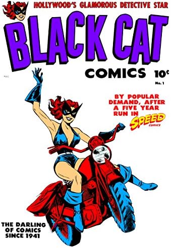 Calvert Images - Black Cat Comicbook Cover Reproduction White Background 19" x 13" Fine Art Print