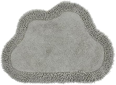 The Fabrica 100% Cotton Bath Mat, Ultra Absorbent Dog Rug, Machine Washable Mat, With A Non-Slip Liner and Gift Package (Grey Rain)