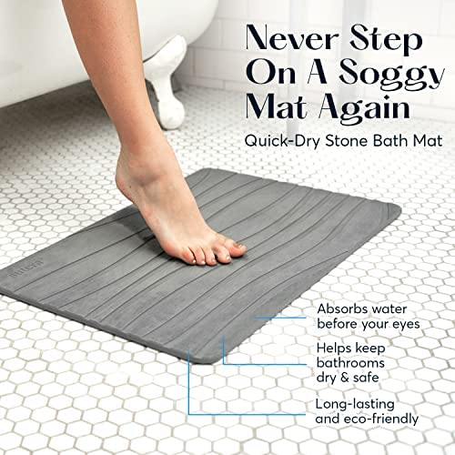SUTERA Stone Bath Mat, Diatomaceous Earth Shower Mat, NonSlip Super