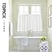 Lazzzy White Cafe 36 Inch Waffle Textured Tier Curtains for Bathroom Half Window and Living Room Bedroom Light Filtering Drapes Rod Pocket 2 Panels