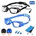 2 Packs Swim Goggles + Swim Caps + Nose Clip + Earplugs + Mesh Pouches, SiFree NO Hurt Nose NO Leaking Anti Fog UV Protection Swimming Glasses & Swim Gear for Women Men Kids Girls Boys