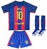 2016/2017 BARCELONA #10 LIONEL MESSI HOME SOCCER JERSEY & SHORTS YOUTH SIZES