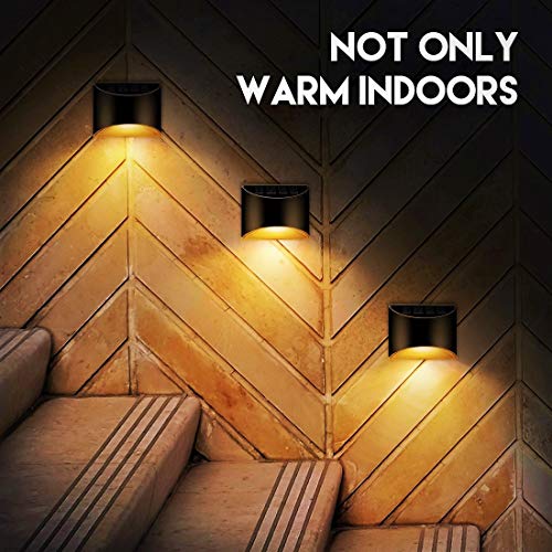 LeiDrail Solar Step Lights Outdoor Deck Fence Stair Warm Light Sun Powered LED Illuminated Landscape Lighting Waterproof for House Yard Garden Post Black - 4 Pack - Thumbnail 2