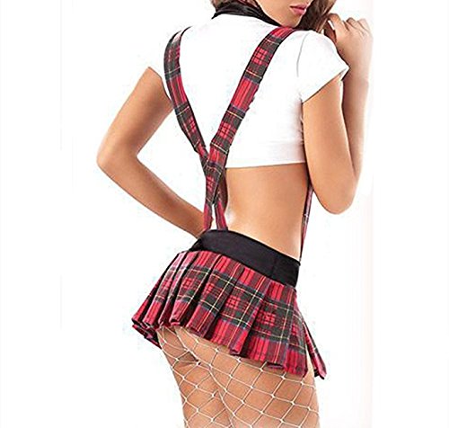 M_Eshop Sexy Bedroom Outfits Lovers Schoolgirls Cop Lingerie Erotic Bedroom Costume Teddy Set (Schoolgirl-02)